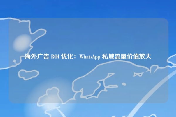 海外广告 ROI 优化:WhatsApp 私域流量价值放大