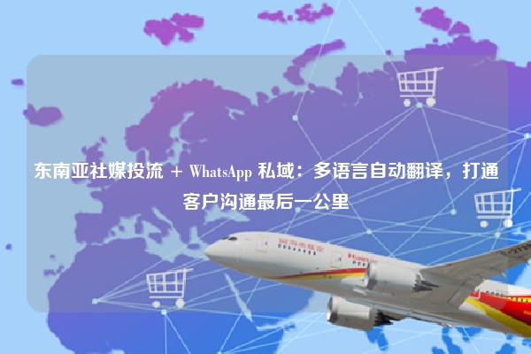 东南亚社媒投流 + WhatsApp 私域：多语言自动翻译，打通客户沟通最后一公里
