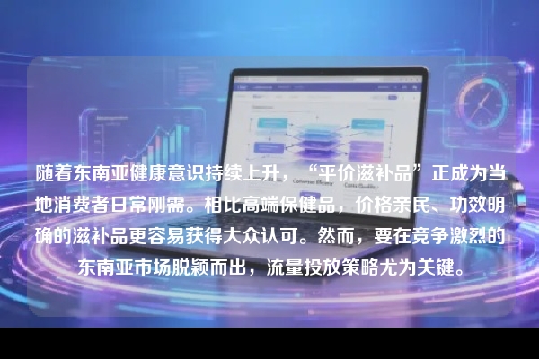 随着东南亚健康意识持续上升,“平价滋补品”正成为当地消费者日常刚需。相比高端保健品,价格亲民、功效明确的滋补品更容易获得大众认可。然而,要在竞争激烈的东南亚市场脱颖而出,流量投放策略尤为关键。