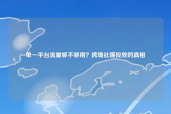 单一平台流量够不够用？跨境社媒投放的真相