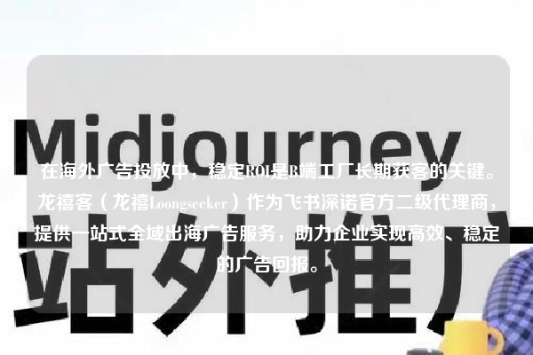 在海外广告投放中，稳定ROI是B端工厂长期获客的关键。龙禧客（龙禧Loongseeker）作为飞书深诺官方二级代理商，提供一站式全域出海广告服务，助力企业实现高效、稳定的广告回报。